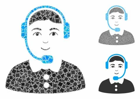 Call center operator Mosaic Icon of Trembly Pieces Stock Illustration