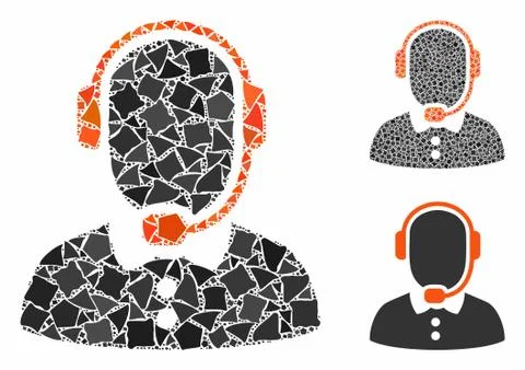 Call center operator Mosaic Icon of Abrupt Elements Stock Illustration