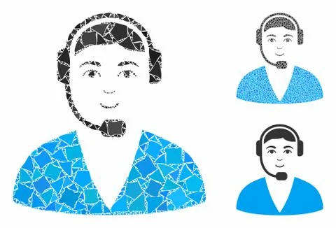 Call center operator Mosaic Icon of Irregular Elements イラスト素材