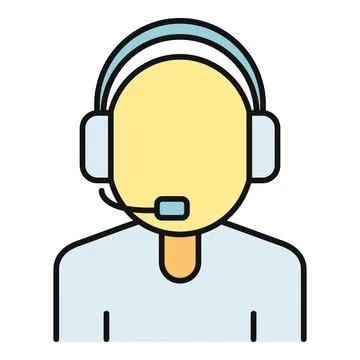 Call center operator providing customer service and support Stock Illustration