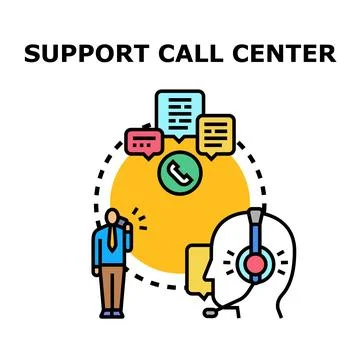 Call center operator providing online customer support Stock Illustration
