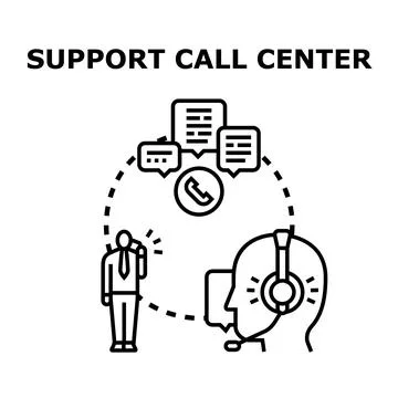 Call center operator providing online customer support Stock Illustration