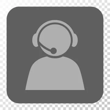 Call Center Operator Rounded Square Button Illustrazione stock