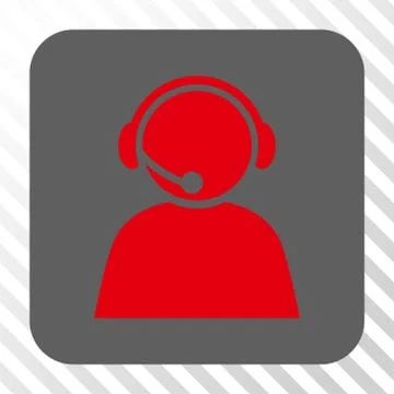 Call Center Operator Rounded Square Button Stock Illustration
