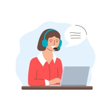 Call center operator, support, customer service. Stock Illustration