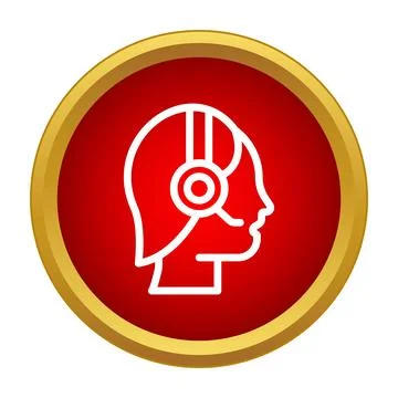 Call center operator wearing headset customer support icon Stock Illustration