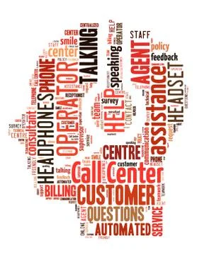 Call center operator, word cloud concept Stock Illustration