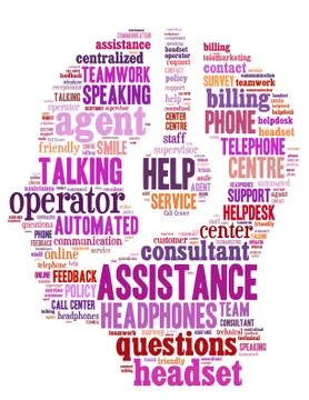 Call center operator, word cloud concept Stock Illustration