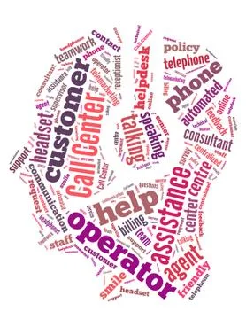 Call center operator, word cloud concept Stock Illustration