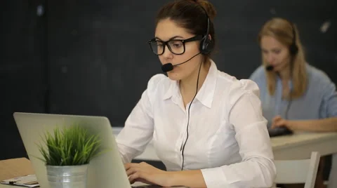 Call center operators Stock Footage 57397364