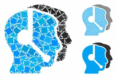 Call center operators Mosaic Icon of Unequal Elements Stock Illustration