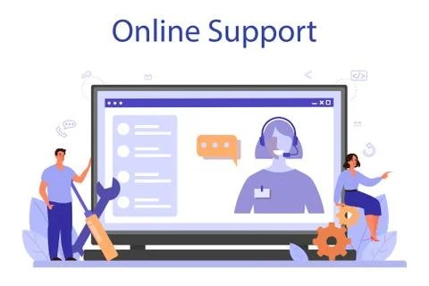 Call center or technical support concept. Idea of customer service Illustrazione stock