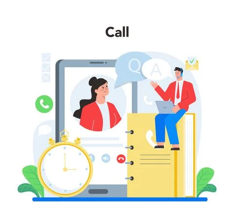 Call center or technical support concept. Idea of customer service. Stock Illustration