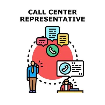 Call center representatives providing customer support and service Stock Illustration