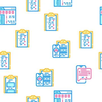 Call Center Service Vector Seamless Pattern Stock Illustration