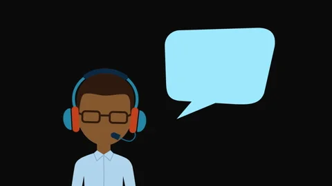 Call Center Support Agent Flat Animation 库存影片 335220627