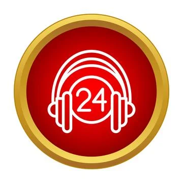 Call center support icon offering 24 hour assistance Stock Illustration