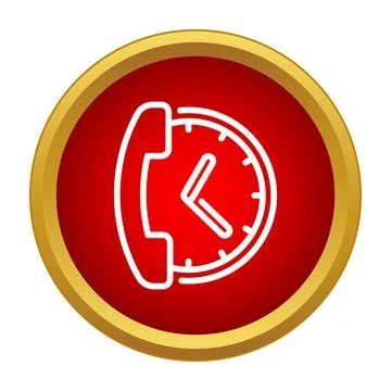 Call center support time availability icon Stock Illustration