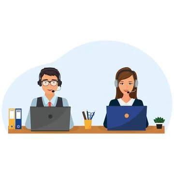 CALL CENTER TEAM Illustrazione stock