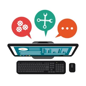 Call center technical service design Illustrazione stock