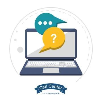 Call center technology computer communication Illustrazione stock