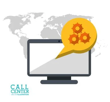Call center technology computer digital support Stock Illustration