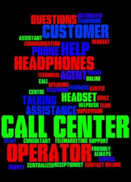 Call center, word cloud concept Illustrazione stock