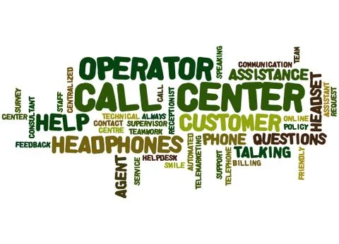 Call center, word cloud concept Illustrazione stock