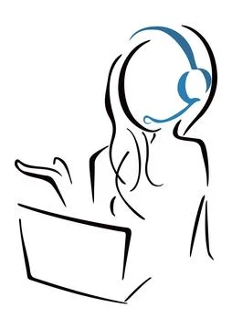 Call center work Stock Illustration