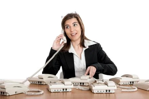 Call center work Stock Photos