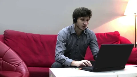 Call-Center Worker Stock Footage 72298841