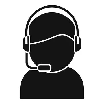 Call center worker icon simple vector. Online chat support Stock Illustration