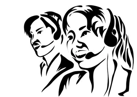 Call center worker Stock Illustration