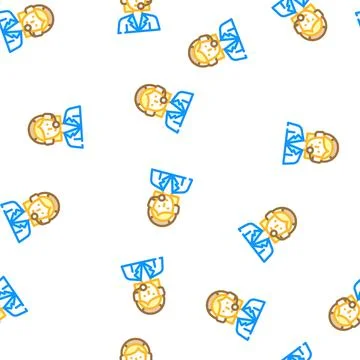 Call center worker vector seamless pattern Illustrazione stock