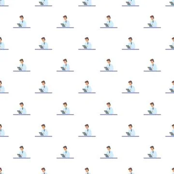 Call center workers pattern offering customer support service Illustrazione stock