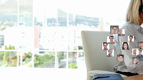 Call centre agent and multiple profiles Stock Footage 107661076