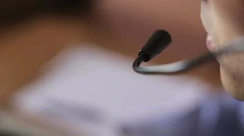 Call Centre Agent Talking with a Client Stock Footage 58504091