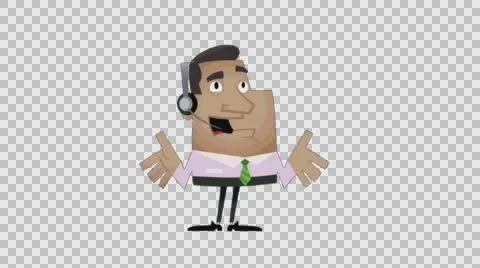 Call Centre Animated Man Stock Footage 56724923