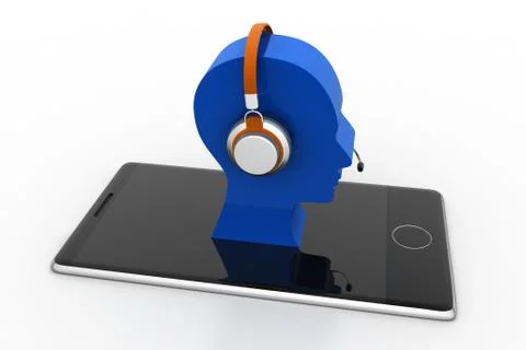 Call centre icon on the smart phone Free Stock Illustration