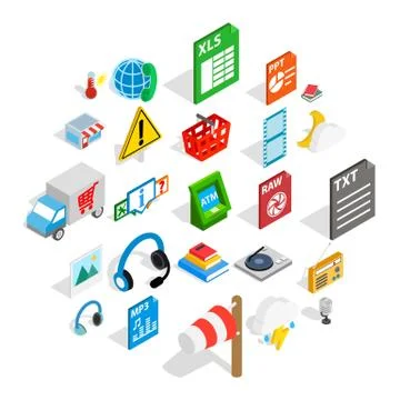 Call centre icons set, isometric style 스톡 일러스트