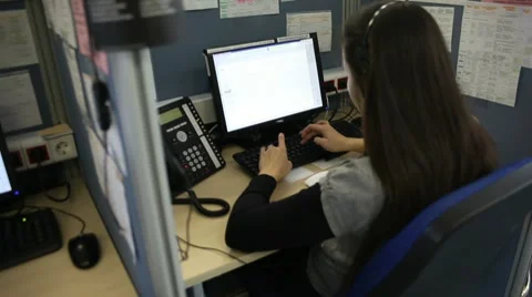 Call centre office Stock Footage 9218891