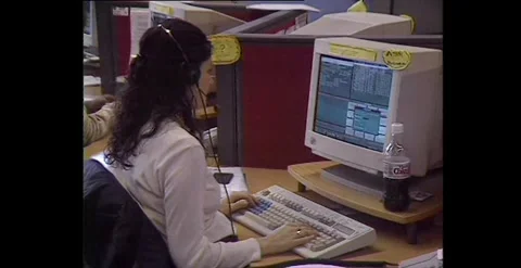 Call Centre Operations, Australia (1990s) Stock Footage 317736277