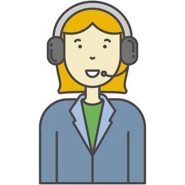 Call-centre or technical support operator vector icon Illustrazione stock