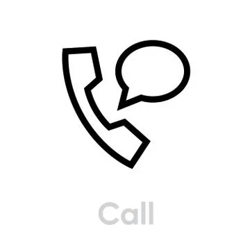 Call chat icon. Editable Vector Stroke. Stock Illustration