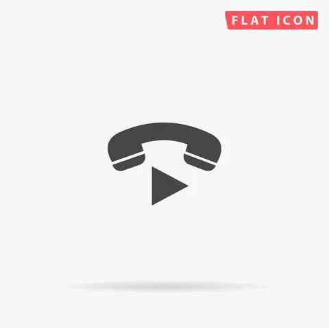 Call Continue flat vector icon Stock Illustration