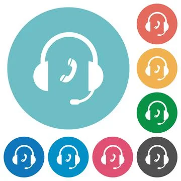 Call customer service flat round icons Stock Illustration