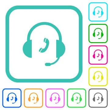 Call customer service vivid colored flat icons Stock Illustration