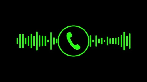 Call dial with sound wave animation isolated on Black Background Stock Footage 321469596