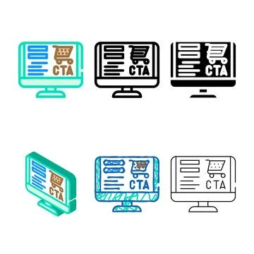 Call to diversity action cta ux ui color icon vector Stock Illustration