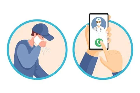 Call doctor vector flat banner design Stock Illustration